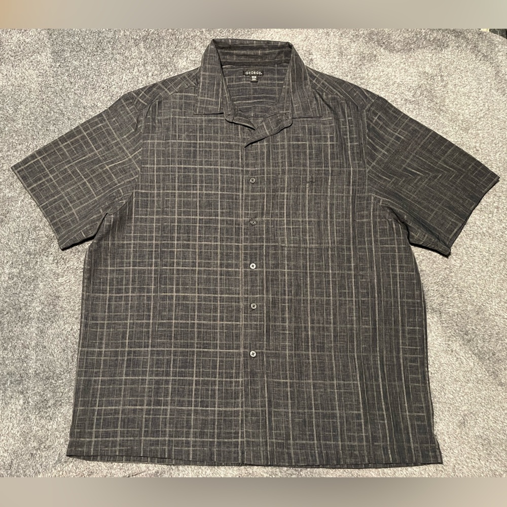 George Charcoal Checkered Shirt XXL